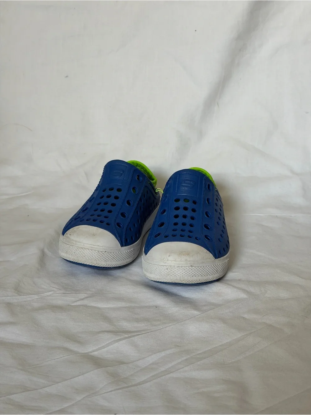 Skechers Kids Blue Slip-On Water Shoes with Green Lining